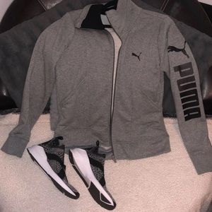 Puma jacket gray black sports